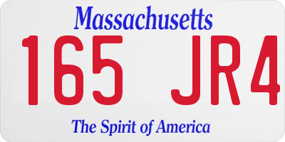 MA license plate 165JR4