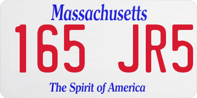 MA license plate 165JR5