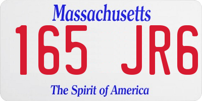 MA license plate 165JR6