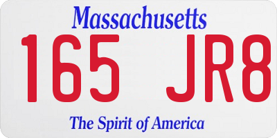 MA license plate 165JR8