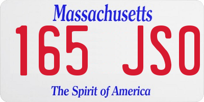 MA license plate 165JS0