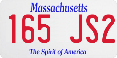 MA license plate 165JS2