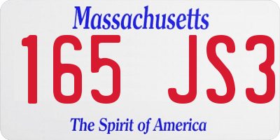 MA license plate 165JS3