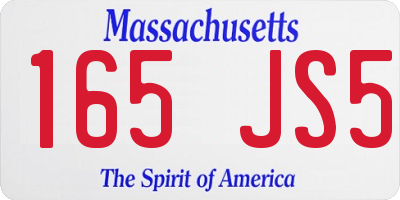 MA license plate 165JS5