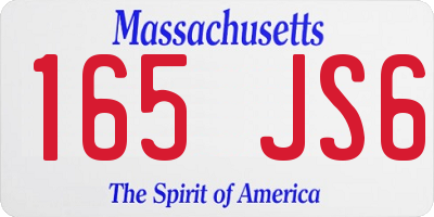 MA license plate 165JS6