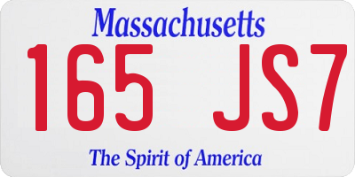 MA license plate 165JS7