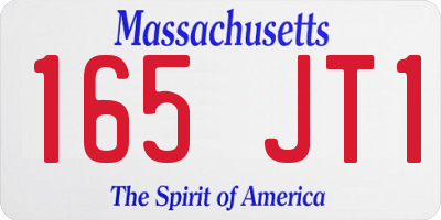 MA license plate 165JT1