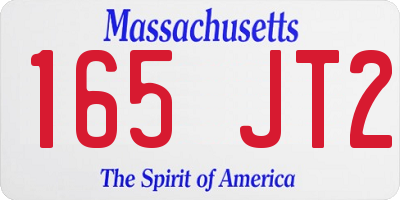 MA license plate 165JT2