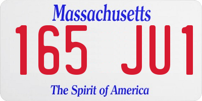 MA license plate 165JU1