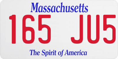 MA license plate 165JU5