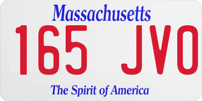 MA license plate 165JV0