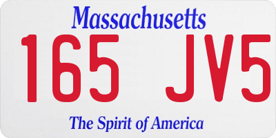 MA license plate 165JV5