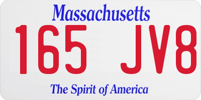 MA license plate 165JV8