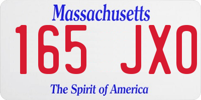 MA license plate 165JX0