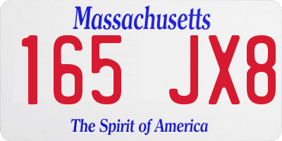 MA license plate 165JX8