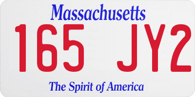 MA license plate 165JY2