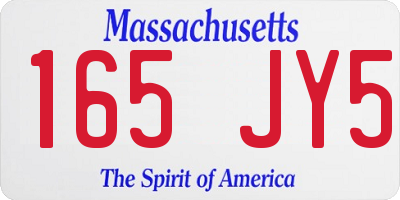 MA license plate 165JY5