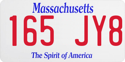 MA license plate 165JY8