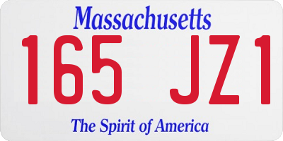 MA license plate 165JZ1