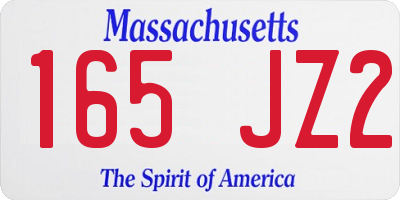 MA license plate 165JZ2
