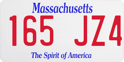 MA license plate 165JZ4