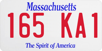 MA license plate 165KA1