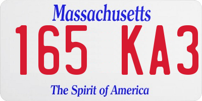 MA license plate 165KA3