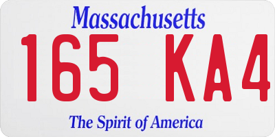 MA license plate 165KA4