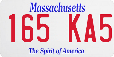 MA license plate 165KA5