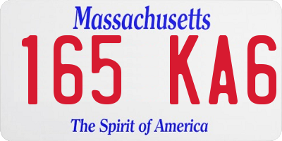 MA license plate 165KA6