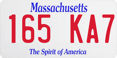 MA license plate 165KA7