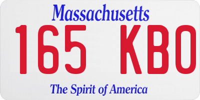MA license plate 165KB0