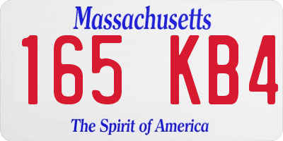 MA license plate 165KB4