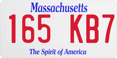 MA license plate 165KB7