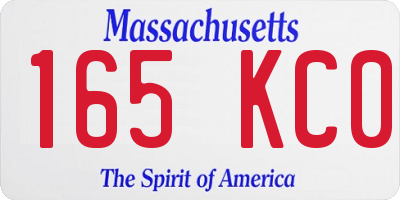 MA license plate 165KC0