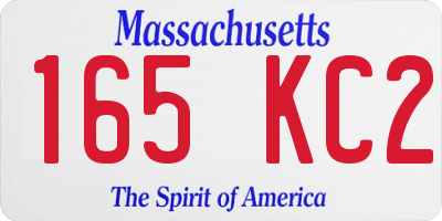 MA license plate 165KC2