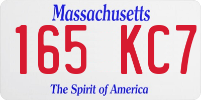 MA license plate 165KC7