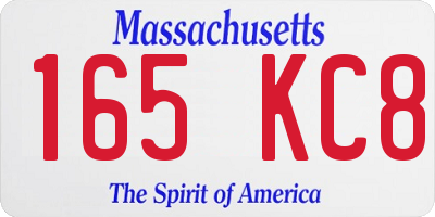 MA license plate 165KC8