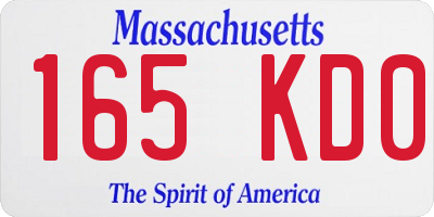 MA license plate 165KD0