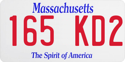 MA license plate 165KD2