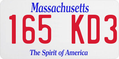 MA license plate 165KD3