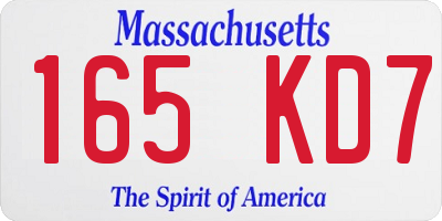 MA license plate 165KD7