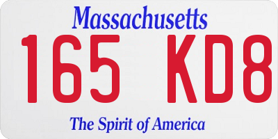 MA license plate 165KD8