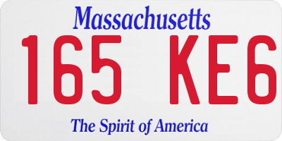 MA license plate 165KE6