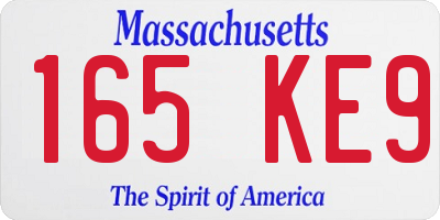 MA license plate 165KE9