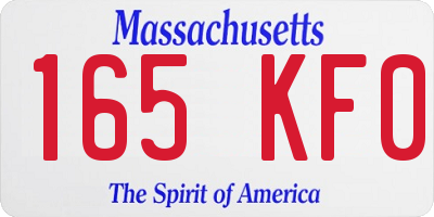MA license plate 165KF0