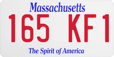 MA license plate 165KF1
