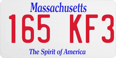 MA license plate 165KF3