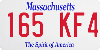 MA license plate 165KF4