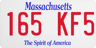 MA license plate 165KF5